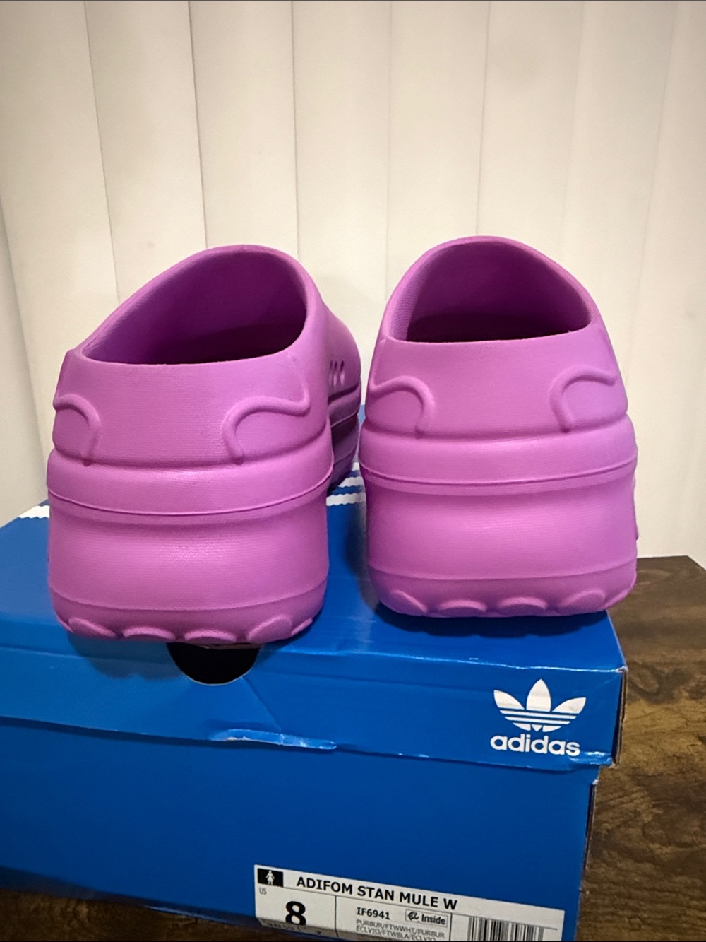 adidas Originals adiFOM Stan Smith Platform Mules - Purple Burst - Picture 3 of 7